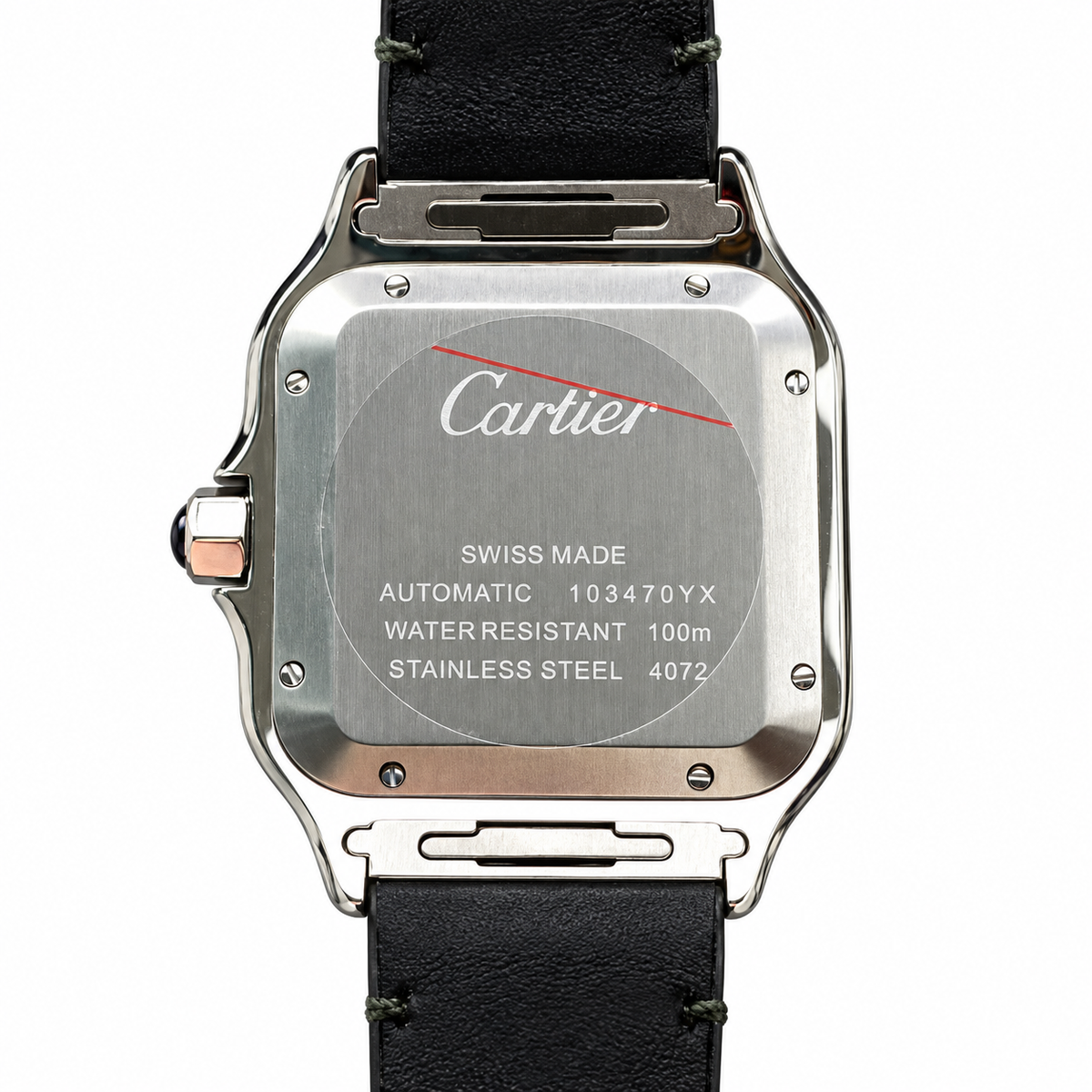 Cartier Santos Arabic Green Dial Steel Automatic Green Strap Watch – KDY