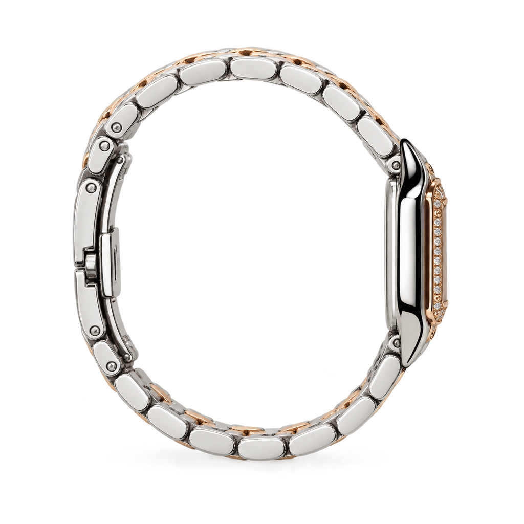 Cartier Panthère Two-Tone 18K Rose Gold Steel Diamond Bezel Luxury Watch Swiss Made Women