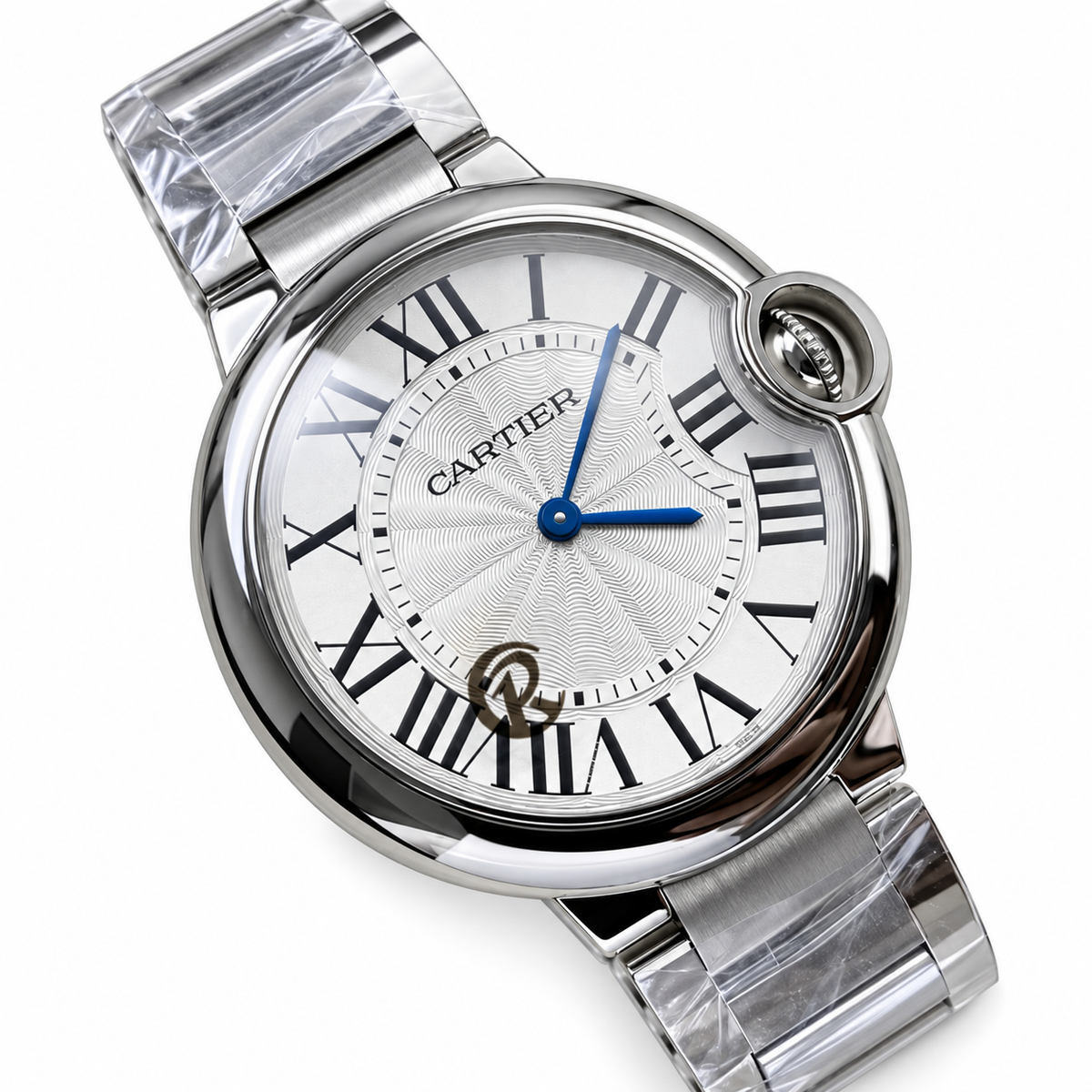 Cartier Ballon Bleu Stainless Steel Silver Guilloché Dial Luxury Watch Swiss Made