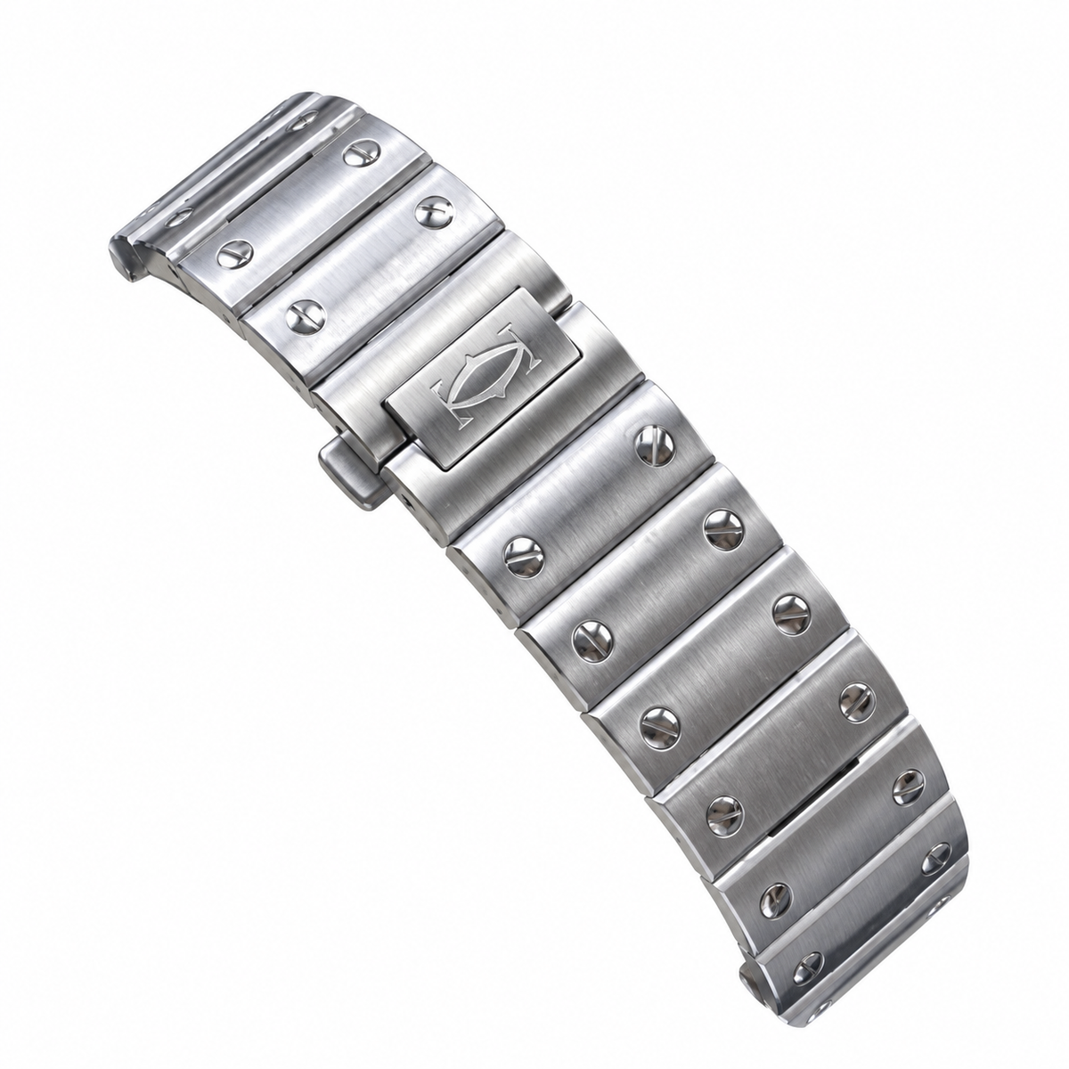 Cartier Santos Large Steel Silver Grey Dial No-Index Quartz Bracelet Watch – KDY