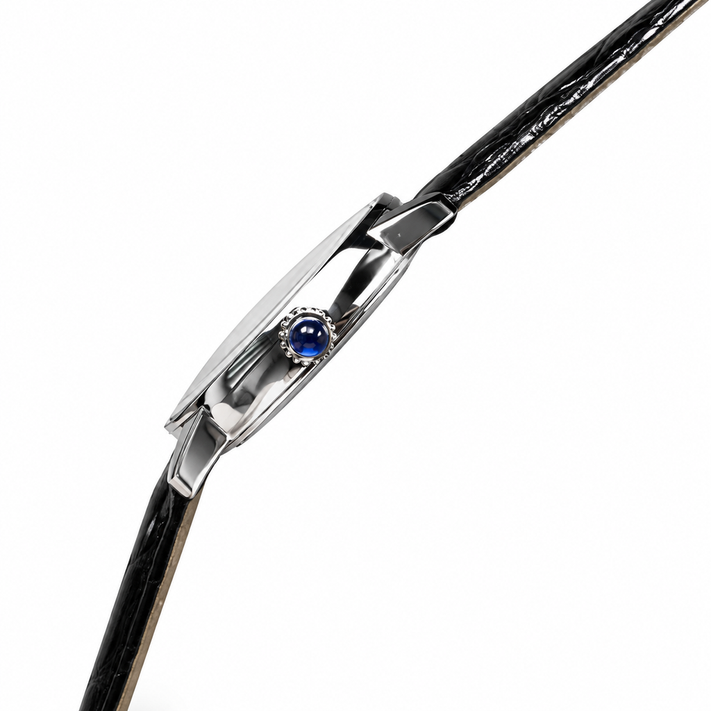 Cartier Ronde Louis Cartier Small — 18K White Gold, Diamond Bezel, White Dial, Roman Numerals & Black Alligator Strap, Women