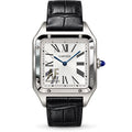 Cartier Santos-Dumont — Stainless Steel, Silver Dial & Black Alligator Strap, Large