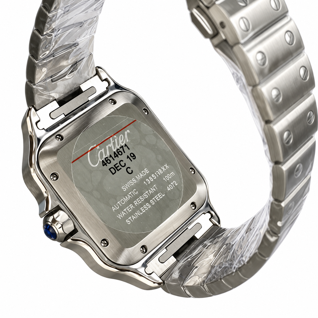 Cartier Santos Large Steel Blue Dial Automatic Bracelet Watch – KDY