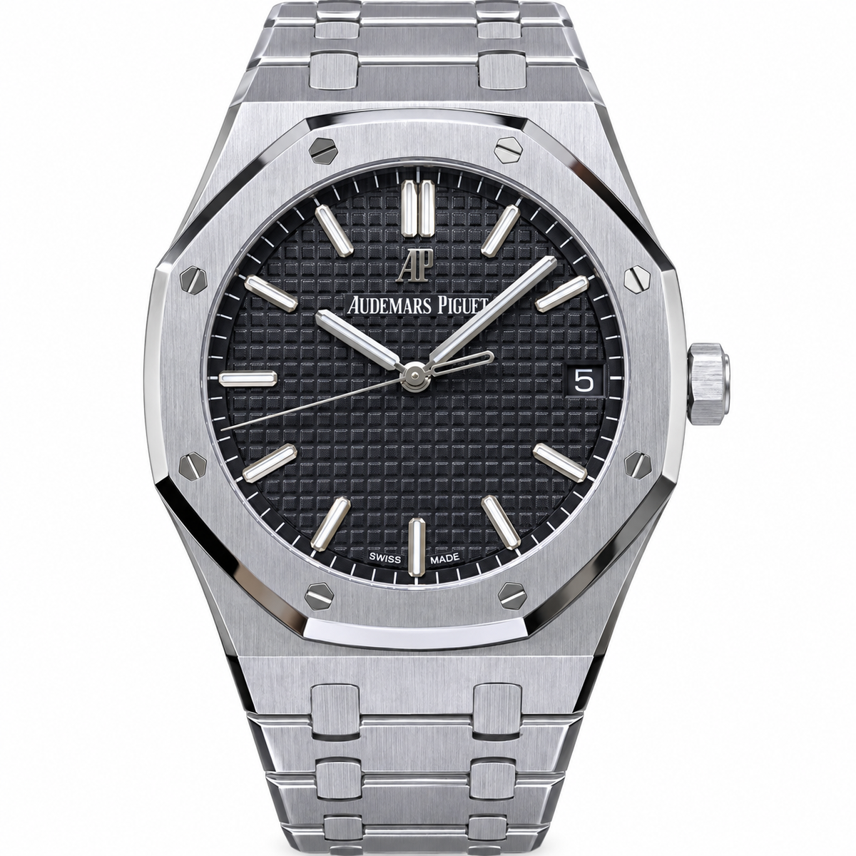 Audemars Piguet Royal Oak Selfwinding 15500ST Black Grande Tapisserie Dial Stainless Steel Bracelet 41mm