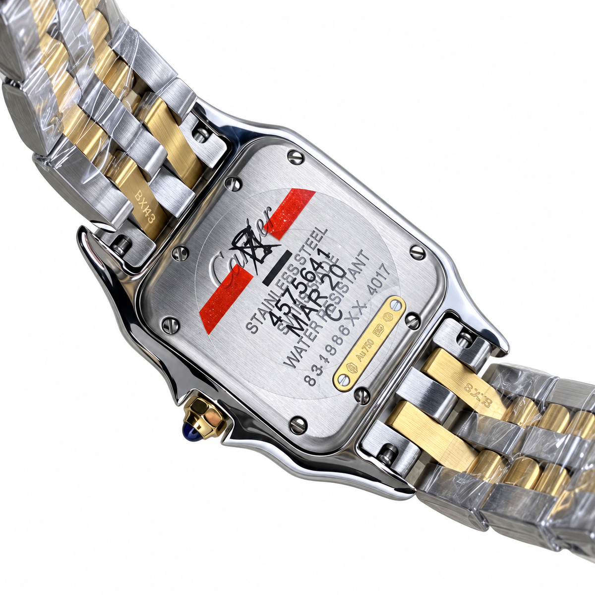 Cartier Panthère de Cartier Large — Steel & Yellow Gold, White Dial, Roman Numerals & Two-Tone Bracelet, Quartz