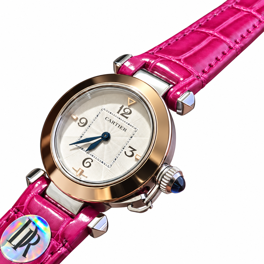 Cartier Pasha de Cartier — Gold Bezel & Pink Leather Strap