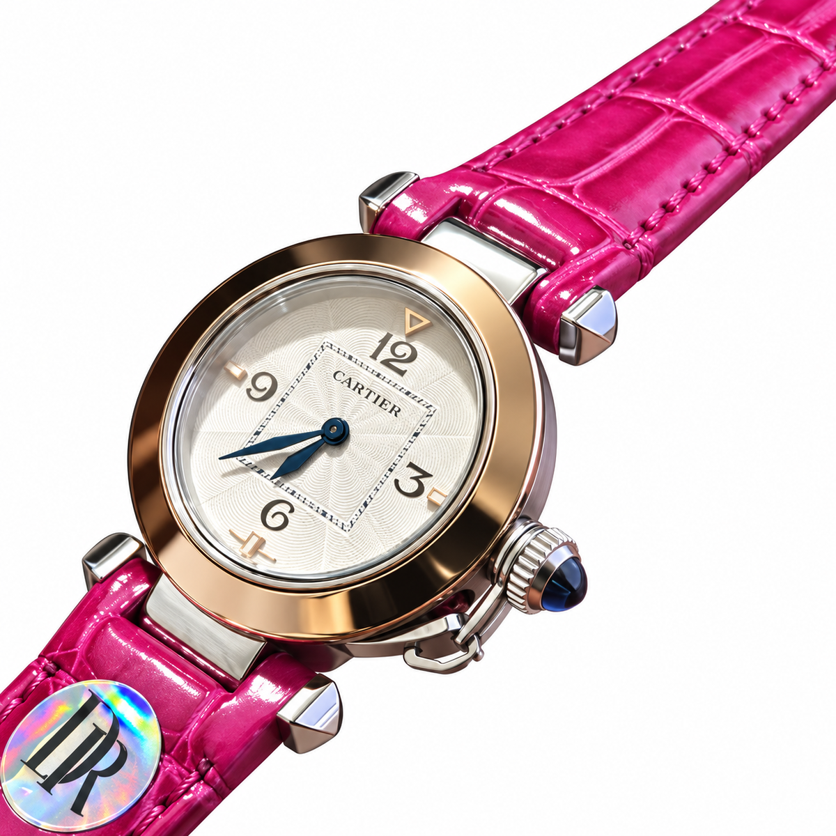 Cartier Pasha de Cartier — Gold Bezel & Pink Leather Strap