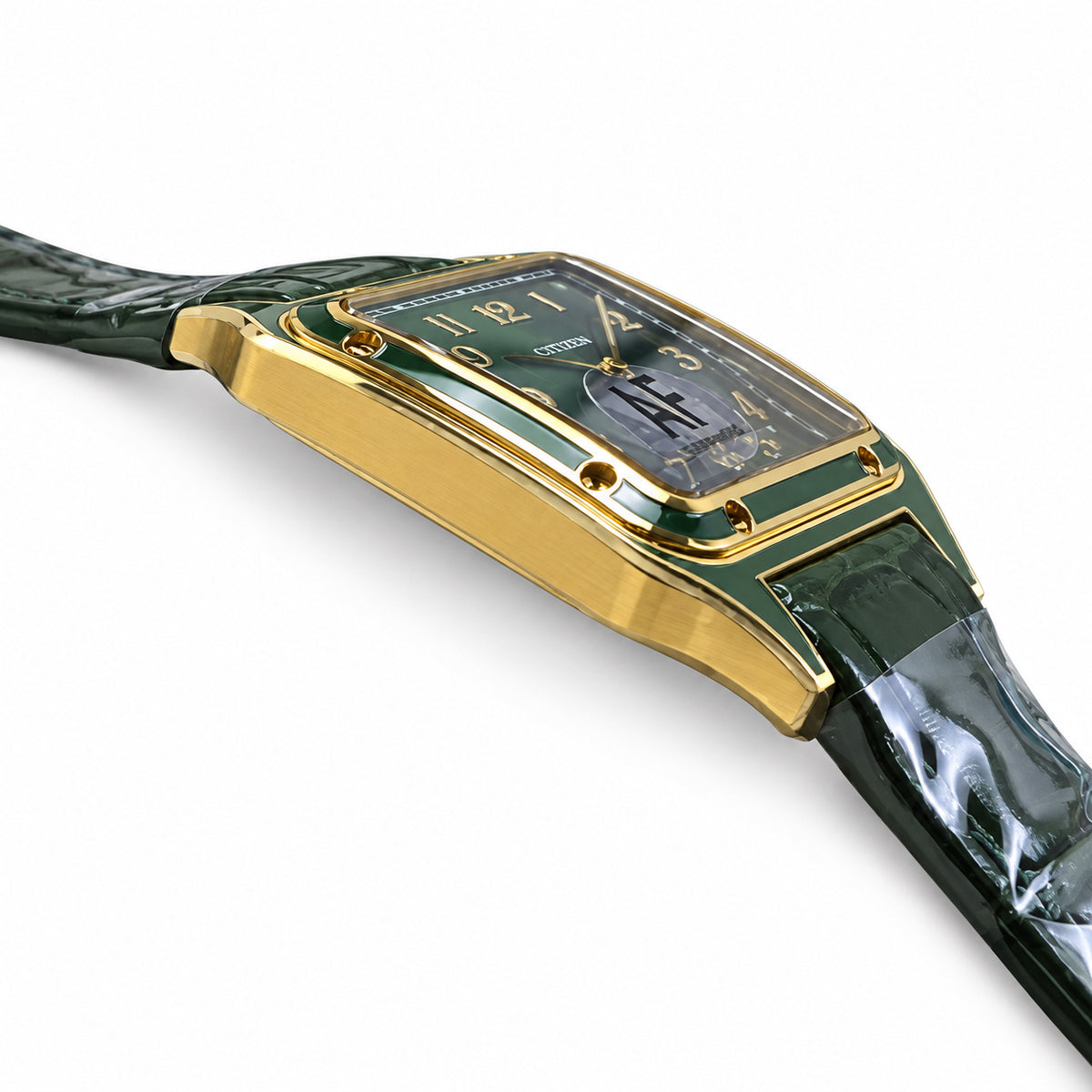 Cartier Santos-Dumont Yellow Gold Green Lacquer Dial Manual Green Strap Watch – KDY