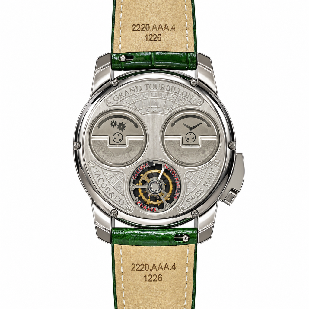 Jacob & Co. Casino Tourbillon Diamond Roulette Green Leather Watch