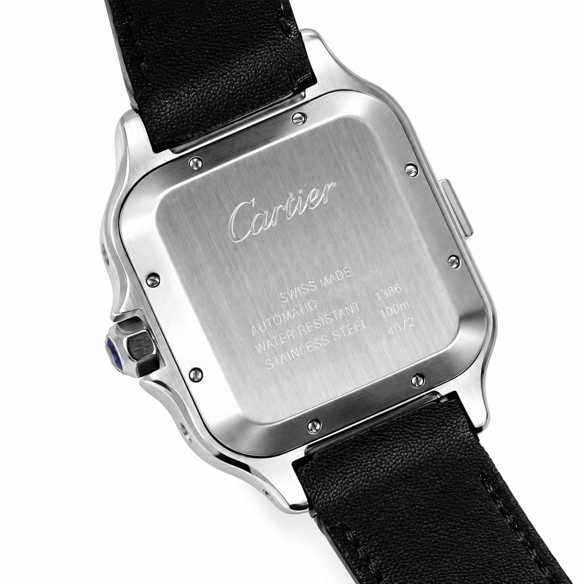 Cartier Santos de Cartier Chronograph — Steel, Full Diamond Bezel & Black Alligator Strap