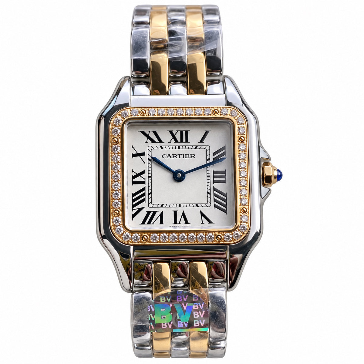 Cartier Panthère de Cartier Small — Steel & Yellow Gold, Diamond Bezel, White Dial & Two-Tone Bracelet, Quartz