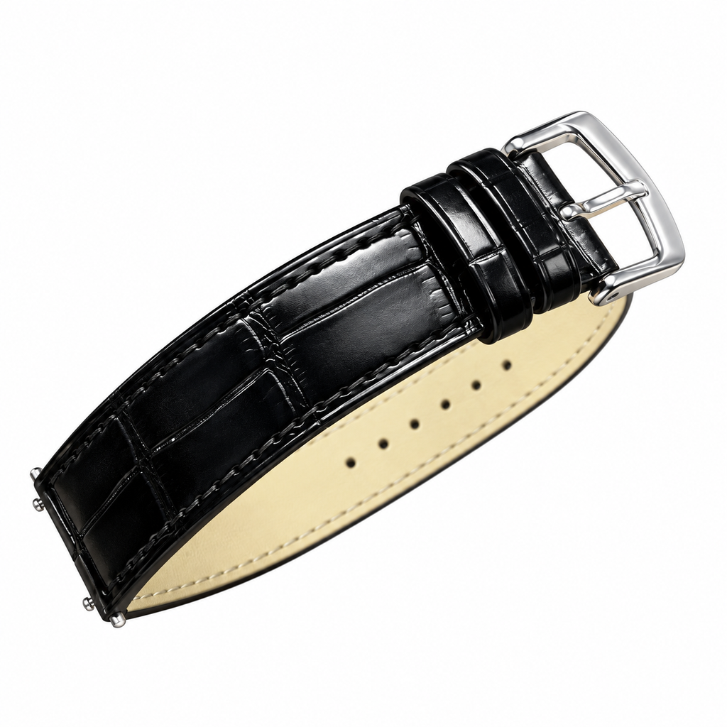 Cartier Santos-Dumont Steel White Dial Black Strap Watch – KDY