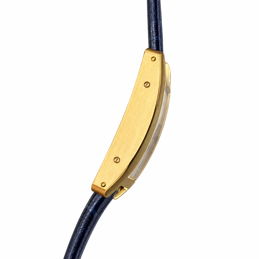 Cartier Tank Américaine Yellow Gold White Dial Blue Strap Watch – KDY