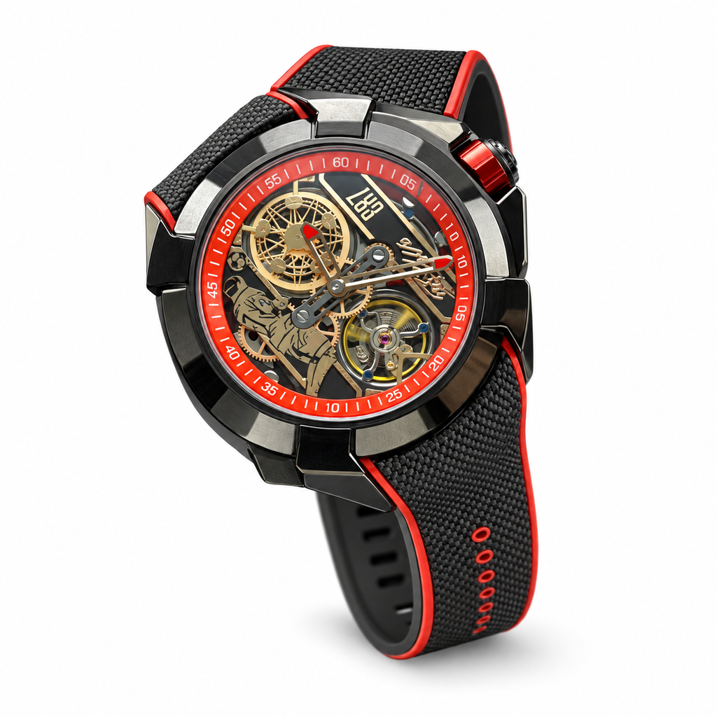 Jacob & Co. Epic X CR7 Black DLC Tourbillon Skeleton Red Black Watch