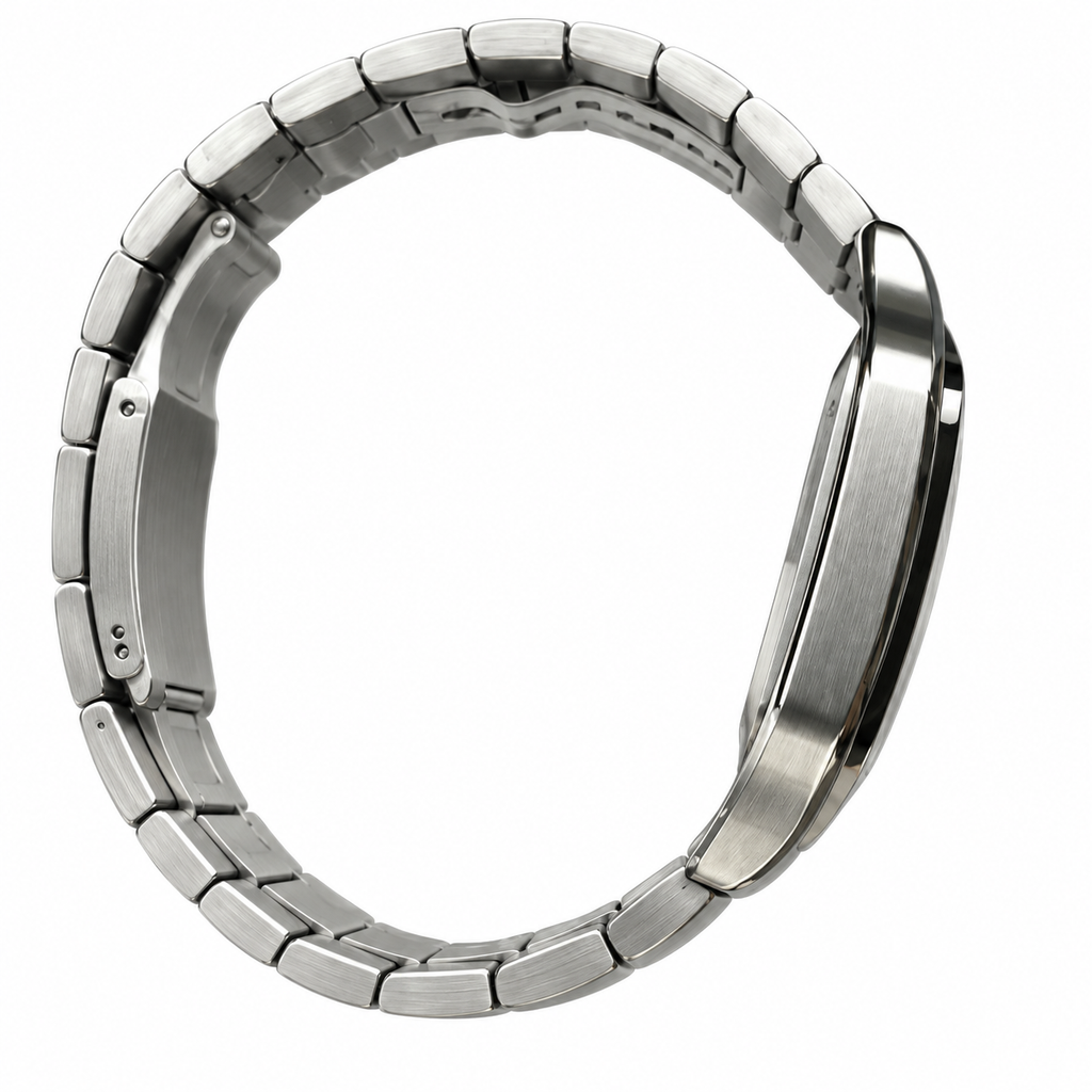 Cartier Santos Large — Steel, Black Dial, Roman Numerals, Date & Steel Bracelet, Automatic