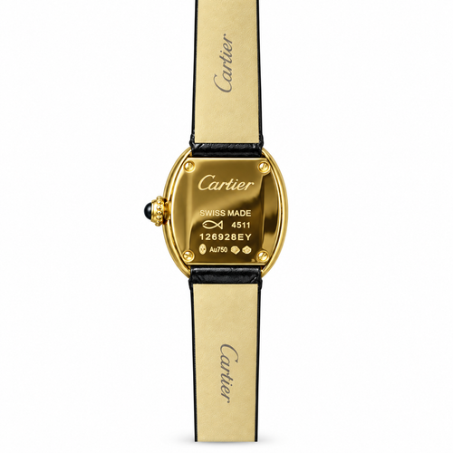 Cartier Baignoire Yellow Gold Ivory Dial Black Strap Watch – KDY