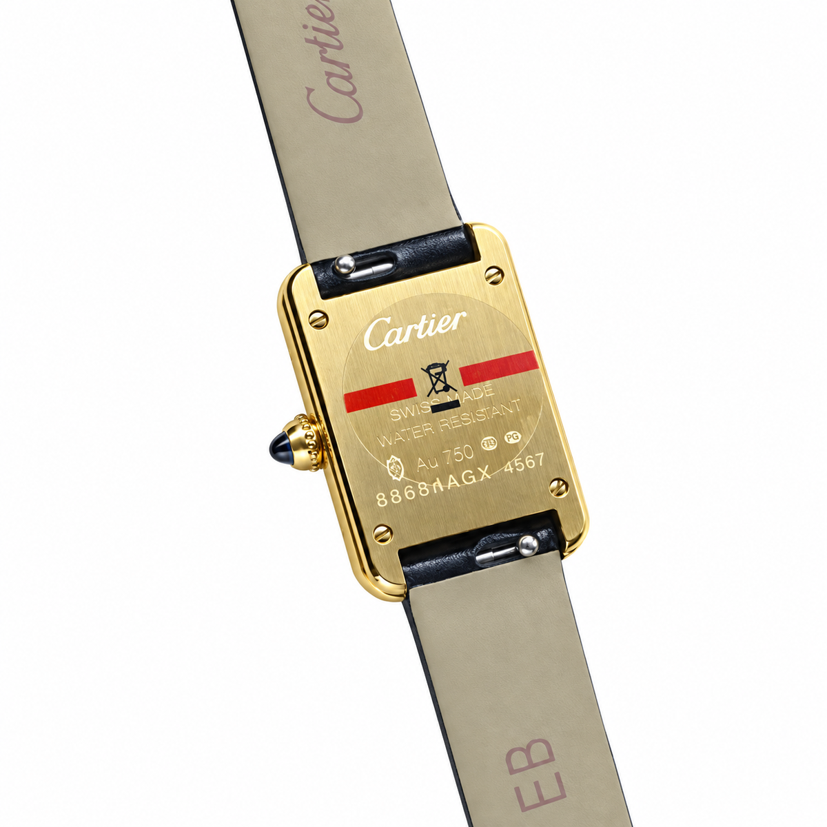 Cartier Tank Must 18K Yellow Gold Rectangular Luxury Watch Black Alligator Strap Swiss Made