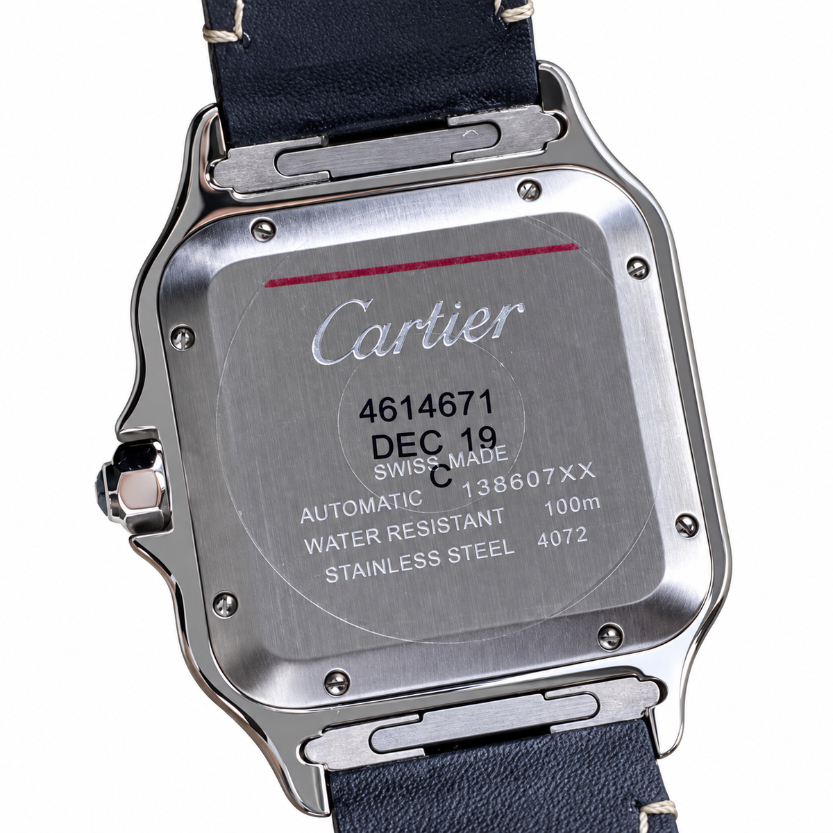 Cartier Santos de Cartier Medium — Steel & Yellow Gold, White Dial, Roman Numerals, Date & Tan Leather Strap, Automatic