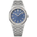 Audemars Piguet Royal Oak Ladies Diamond Bezel Blue Dial Steel Bracelet Watch