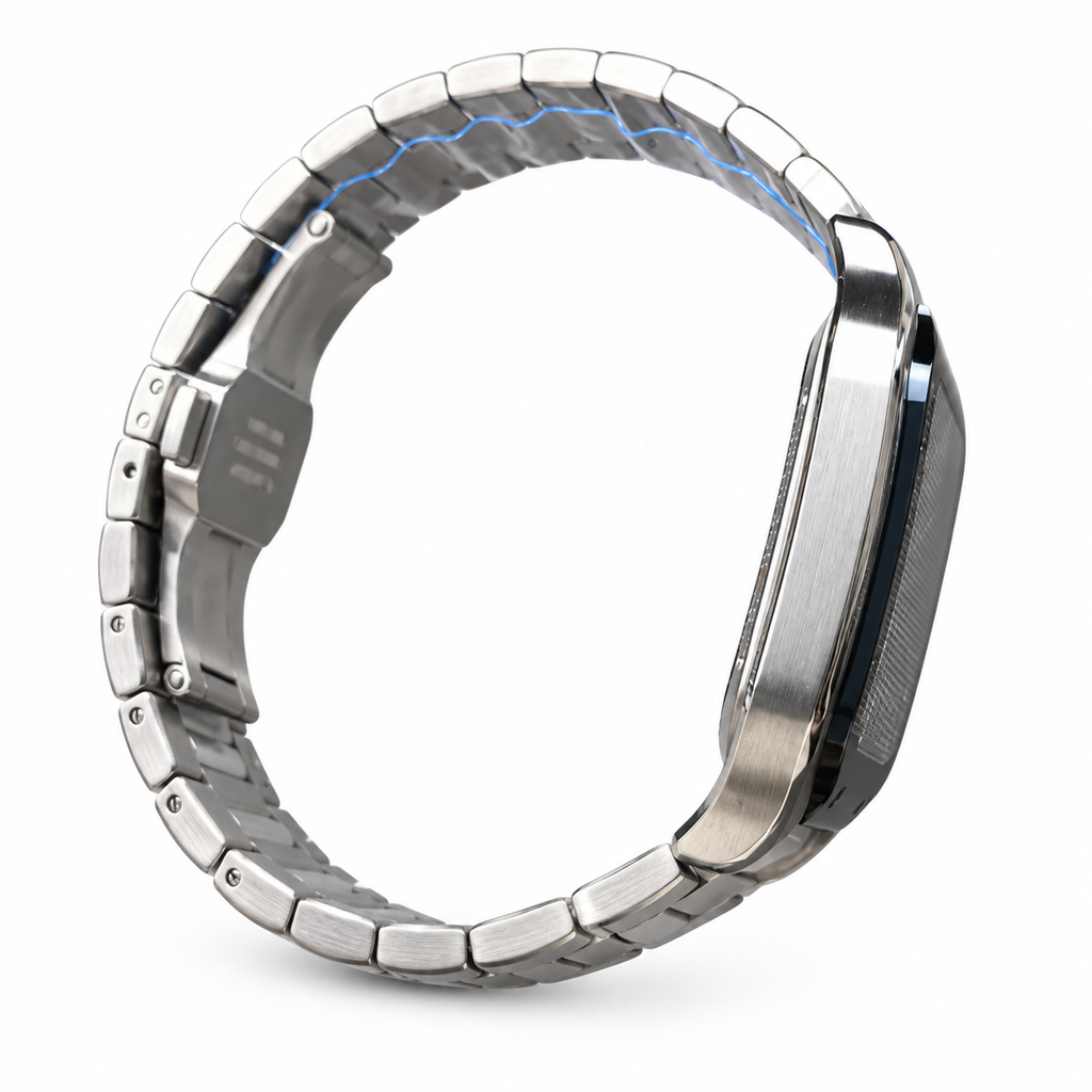 Cartier Santos Skeleton Blue ADLC Bezel Steel Bracelet Watch – KDY