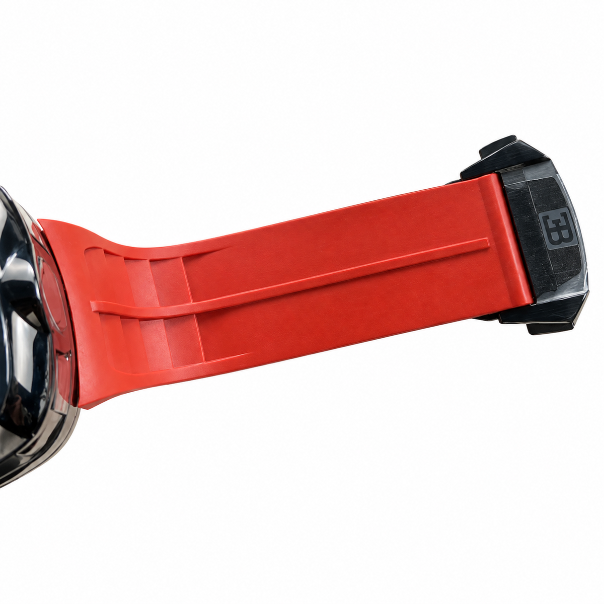 Jacob & Co. x Bugatti Twin Turbo Furious Black DLC Tourbillon Engine Red Rubber Watch