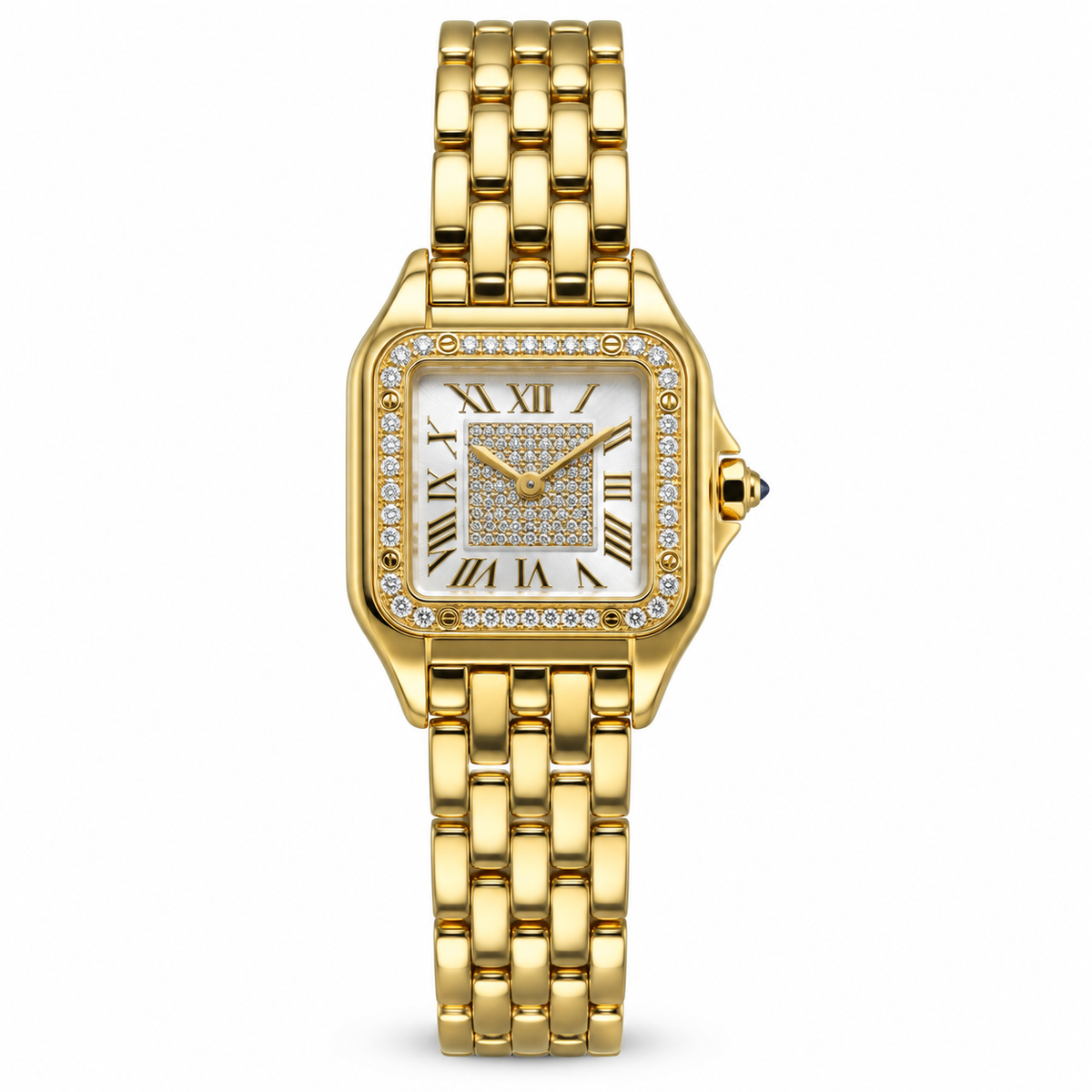 Cartier Panthère de Cartier 18K Yellow Gold Diamond Bezel Mother of Pearl Dial Watch