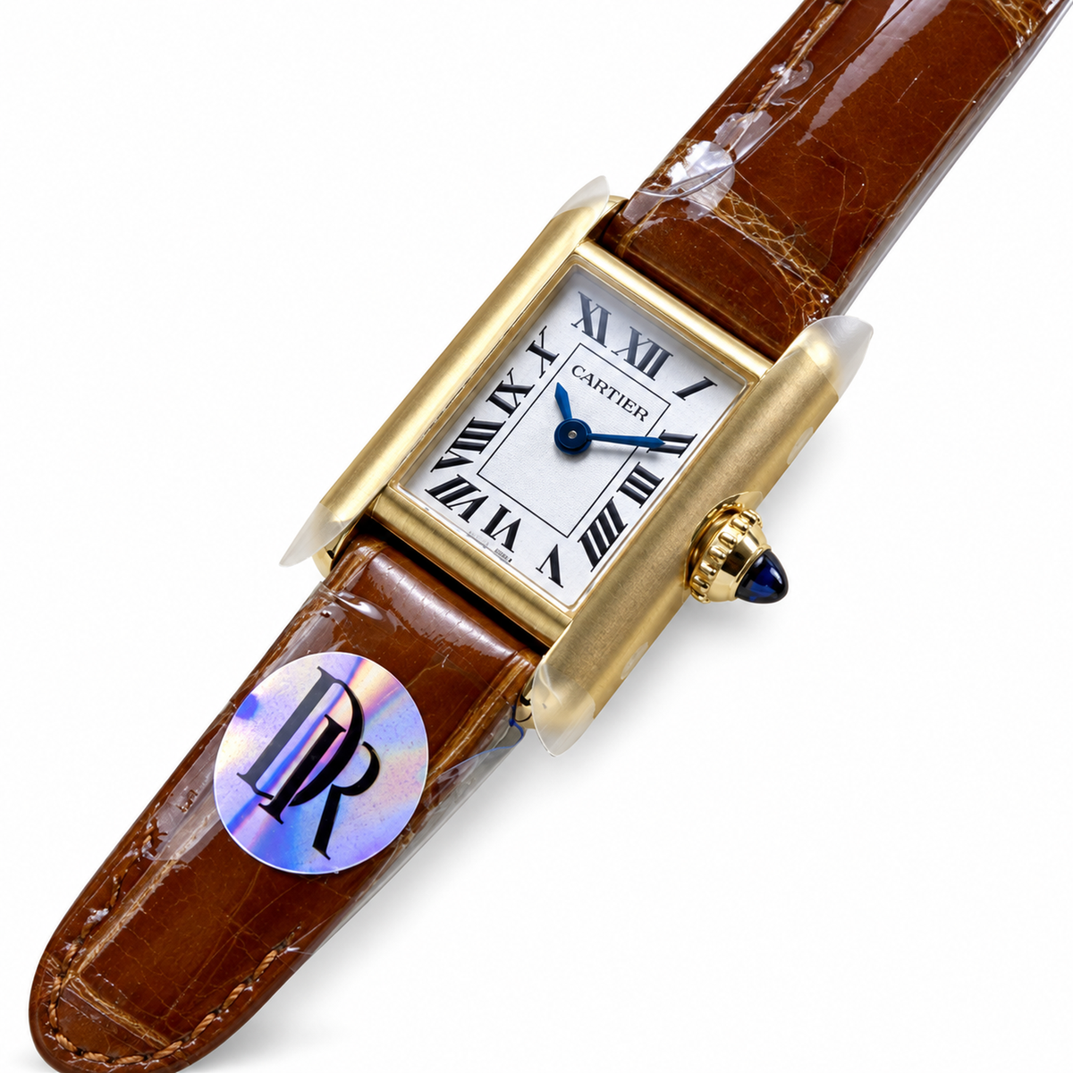 Cartier Tank Louis Small Yellow Gold White Dial Brown Strap Watch – KDY