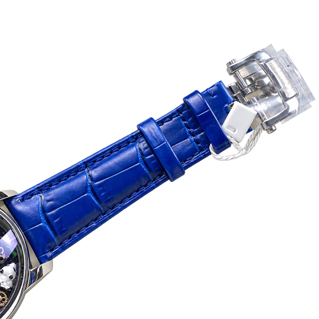Jacob & Co. Astronomia Panda Steel Dome Tourbillon 3D Enamel Blue Leather Watch