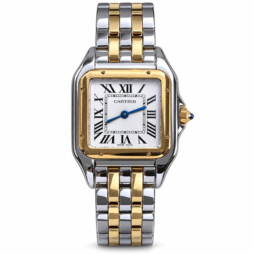 Cartier Panthère Two-Tone Steel Yellow Gold White Dial Watch – KDY