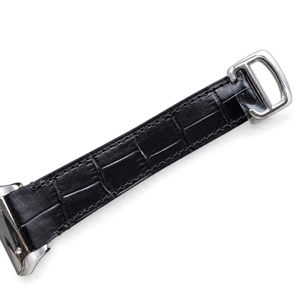 Cartier Santos Skeleton Green Dial Steel Black Strap Watch – KDY