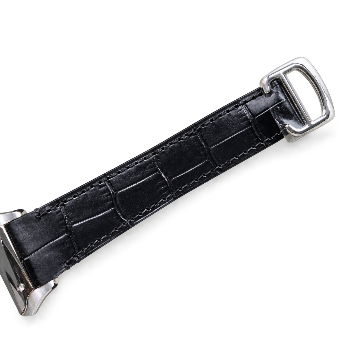 Cartier Santos Skeleton Green Dial Steel Black Strap Watch – KDY