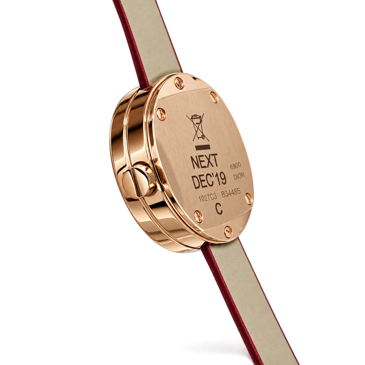 Cartier Love — 18K Rose Gold, 4 Diamonds & Red Alligator Strap