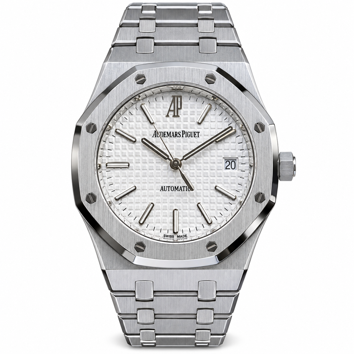 Audemars Piguet Royal Oak Steel White Tapisserie Date Automatic Watch