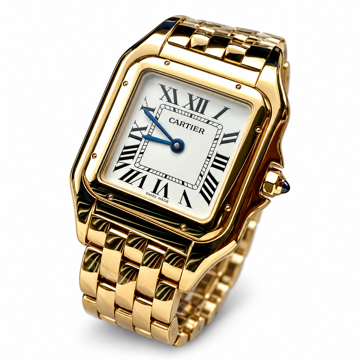 Cartier Panthère Large Yellow Gold White Dial Bracelet Watch – KDY