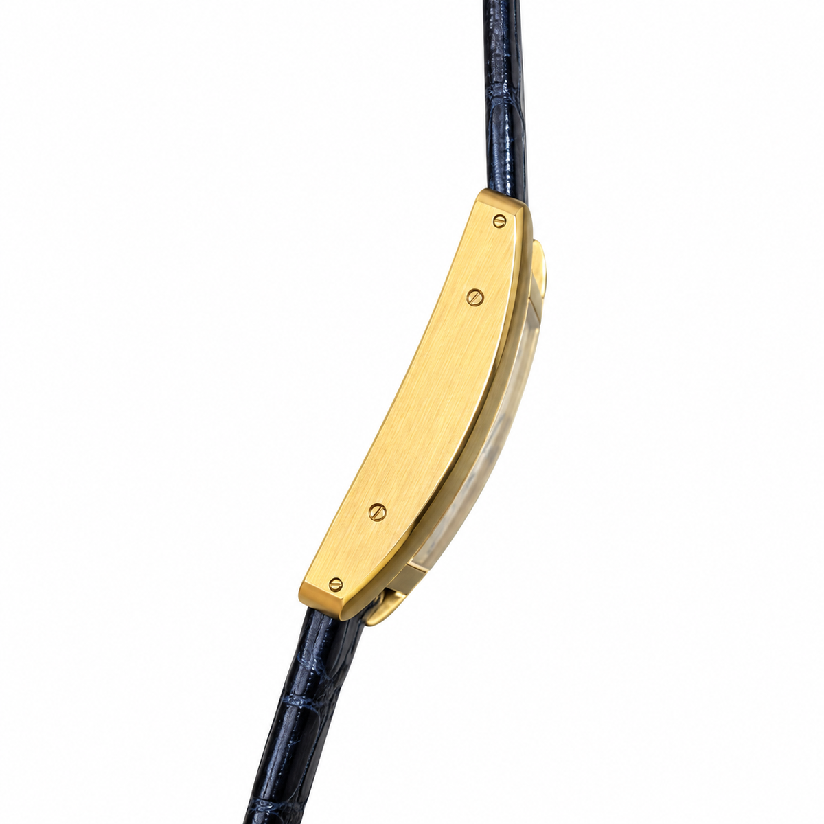 Cartier Tank Américaine — 18K Yellow Gold, Silver Dial & Navy Alligator Strap, Large