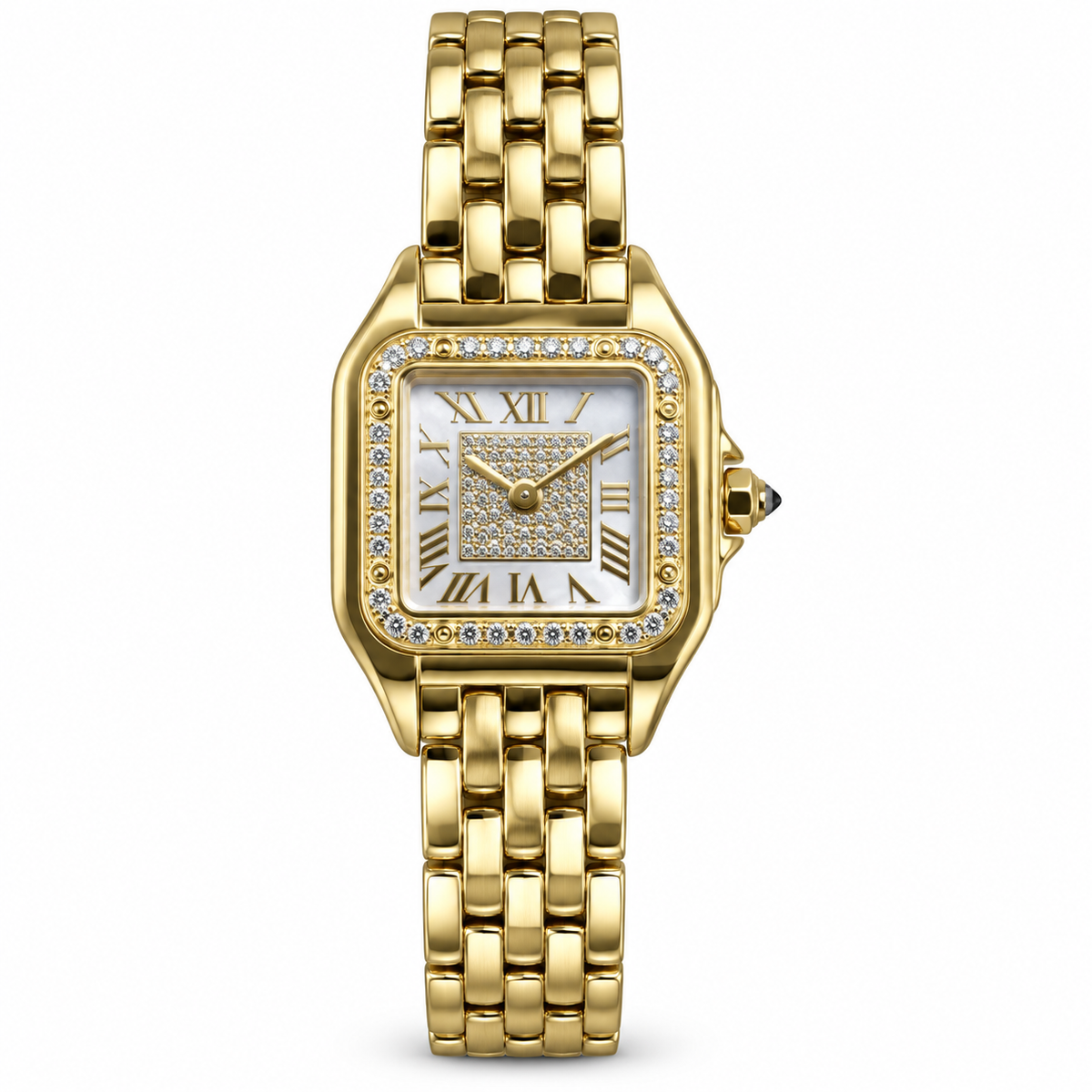 Cartier Panthère de Cartier Small — 18K Yellow Gold, Diamond Bezel, Pavé Dial & Yellow Gold Bracelet, Quartz