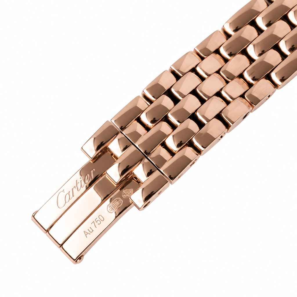 Cartier Panthère de Cartier — 18K Rose Gold Case & Bracelet, White Dial, Sapphire Crown