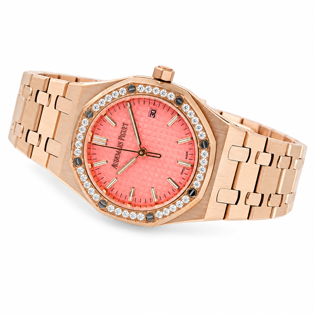 Audemars Piguet Royal Oak 37mm – Rose Gold Diamond Bezel Salmon Dial