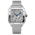 Cartier Santos de Cartier Large Stainless Steel Fully Skeleton Open-Worked Dial Blued-Steel Breguet Hands Automatic Integrated Bracelet QuickSwitch Watch