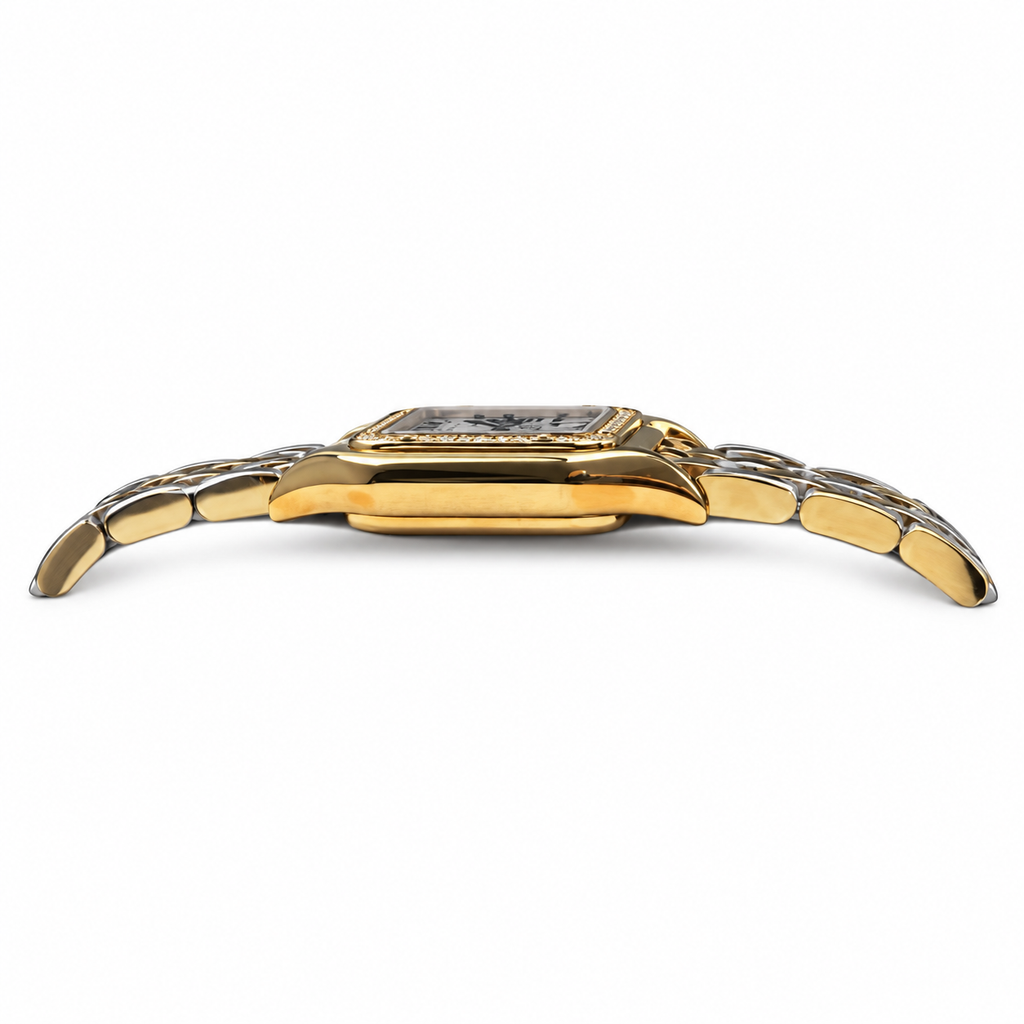 Cartier Pantère de Cartier Medium Yellow Gold Diamond Bezel Bracelet Watch – KDY