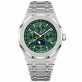 Audemars Piguet Royal Oak Perpetual Calendar Green Dial Moon Phase Steel Watch