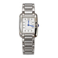 Cartier Tank Anglaise Stainless Steel Ladies Watch with Diamond Hour Markers & Sapphire Crown