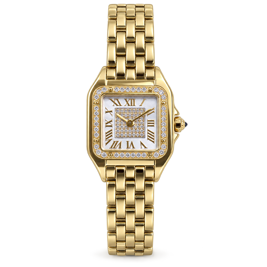 Cartier Panthère Yellow Gold Diamond Bezel Pavé Dial Watch