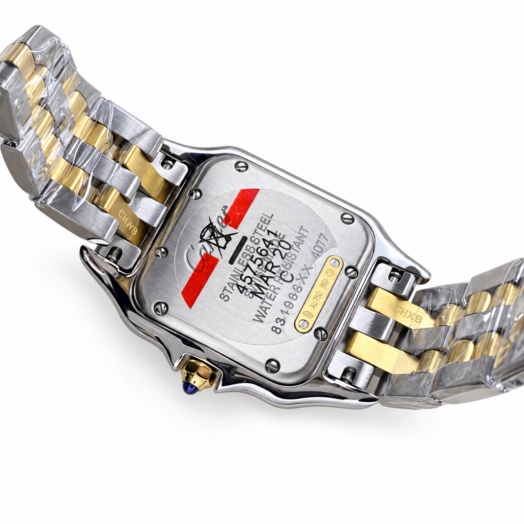 Cartier Panthère Medium — Two-Tone Steel & Gold, White Dial, Roman Numerals & Panthère Bracelet, Women