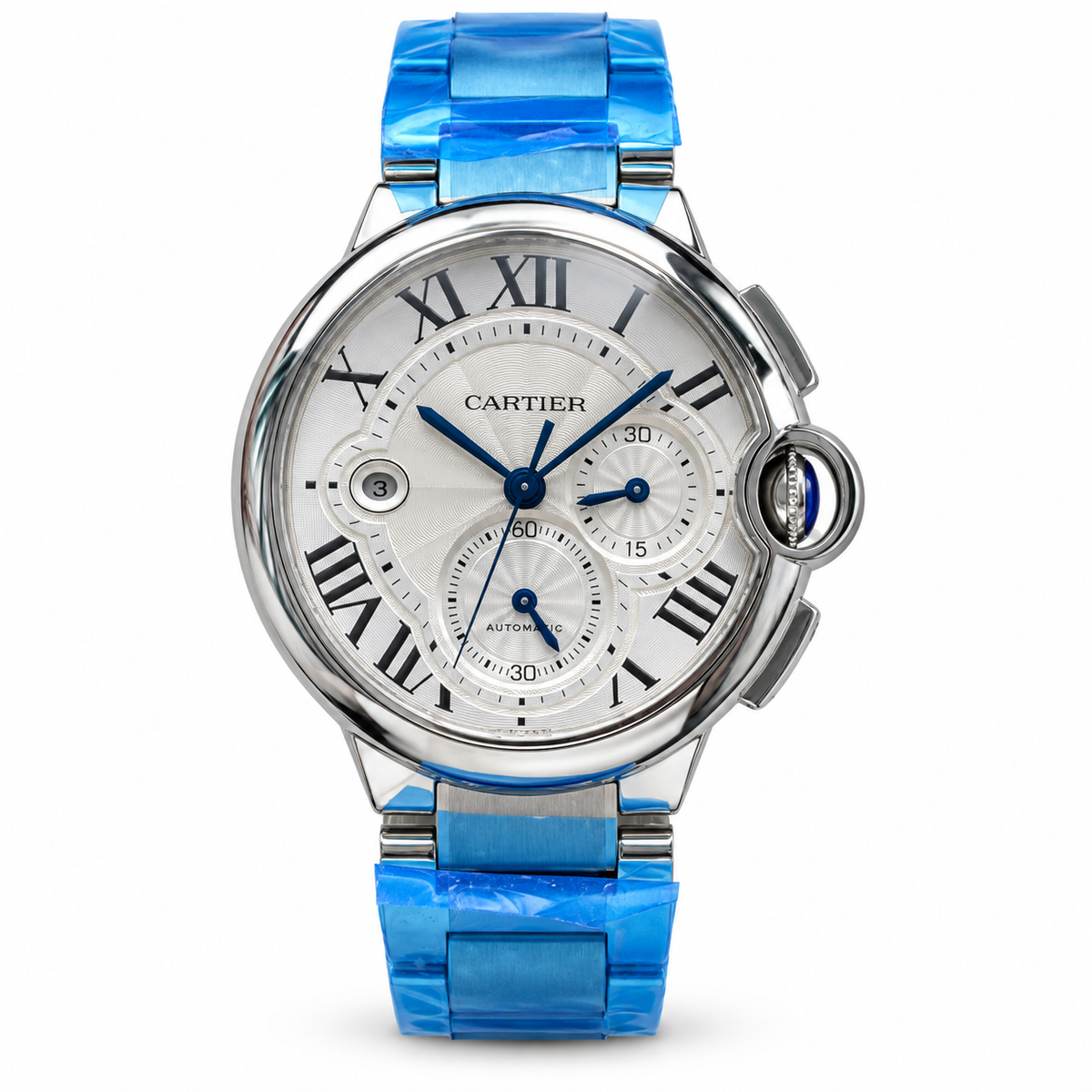 Cartier Ballon Bleu Chronograph Steel Blue Bracelet Watch – KDY