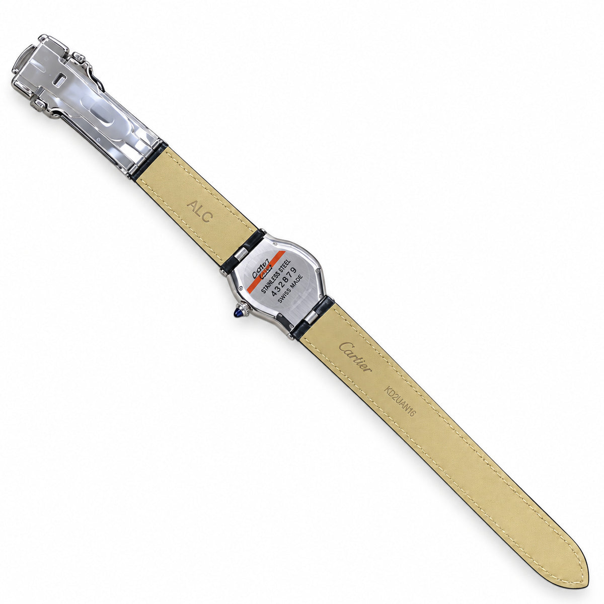 Cartier Crash White Gold Silver Dial Manual Black Strap Watch – KDY