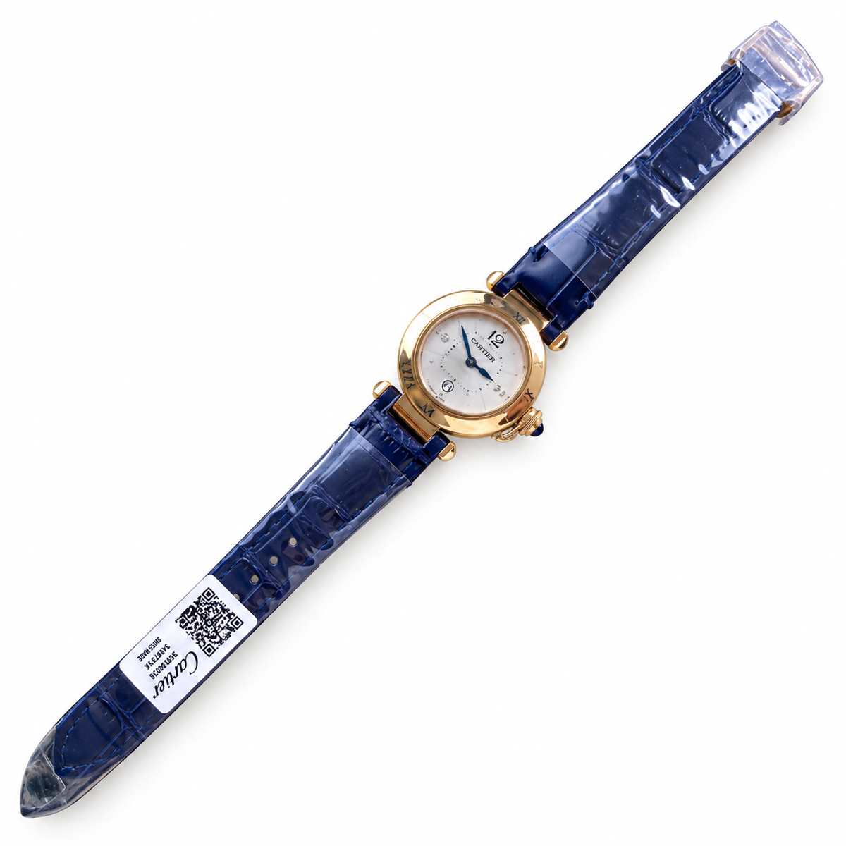 Cartier Pasha Yellow Gold MOP Dial Blue Strap Watch – KDY