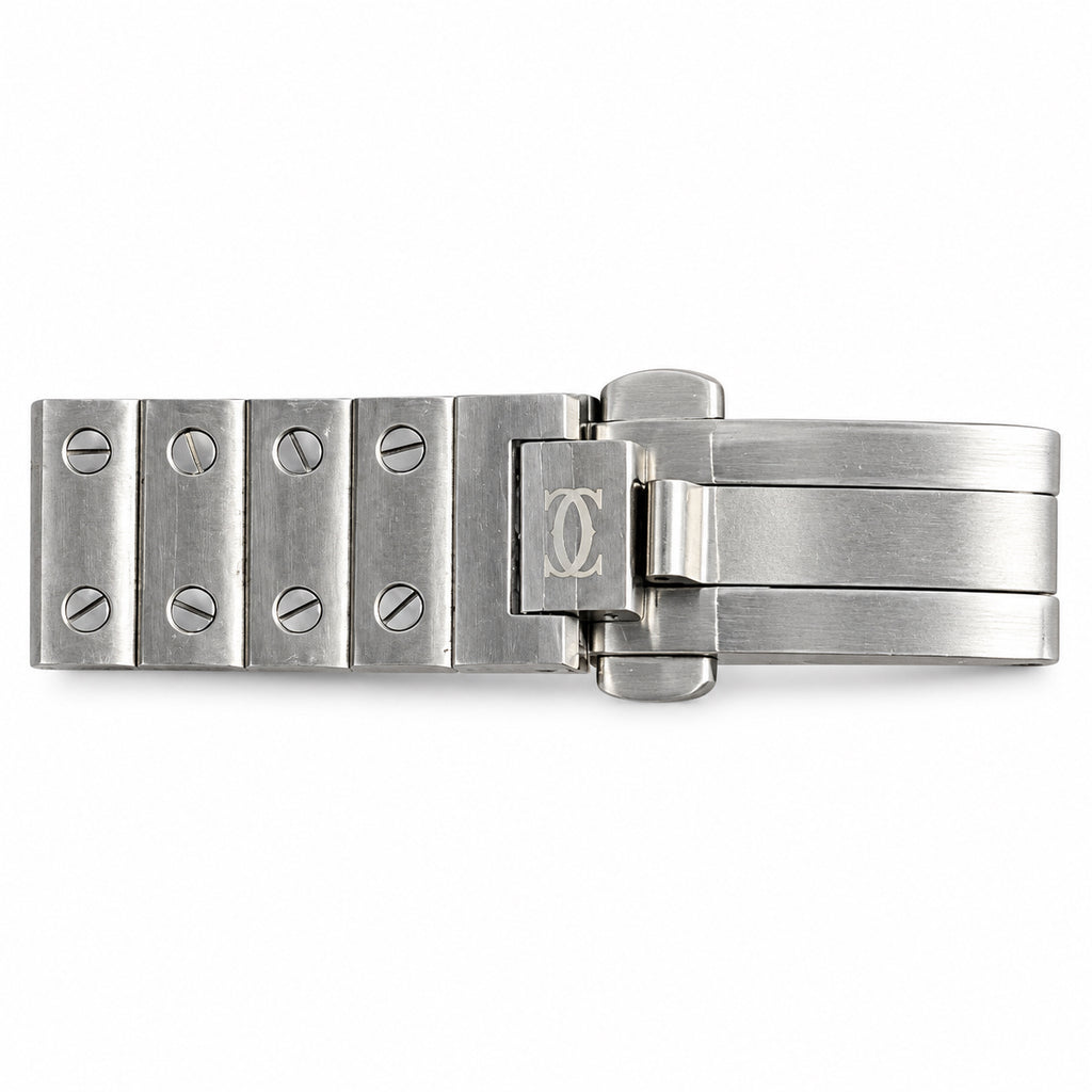 Cartier Santos Medium Steel White Dial Quartz Bracelet Watch – KDY
