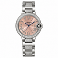Cartier Ballon Bleu de Cartier — Diamond Bezel, Pink Dial & Diamond Steel Bracelet