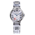 Cartier Ballon Bleu de Cartier Automatic — Stainless Steel Bracelet, White Guilloché Dial & Sapphire Crown